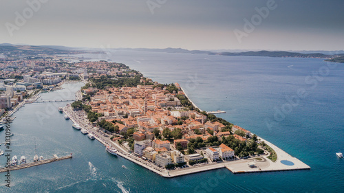 Fototapeta Naklejka Na Ścianę i Meble -  Aerial view of the old city Zadar in Croatia