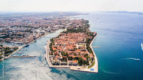 Aerial view of the old city Zadar in Croatia photo