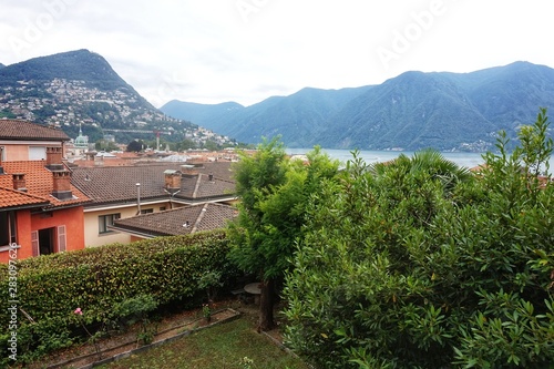 Wallpaper Mural Panorama of the city and Lake Lugano from the observation deck near the station. Torontodigital.ca