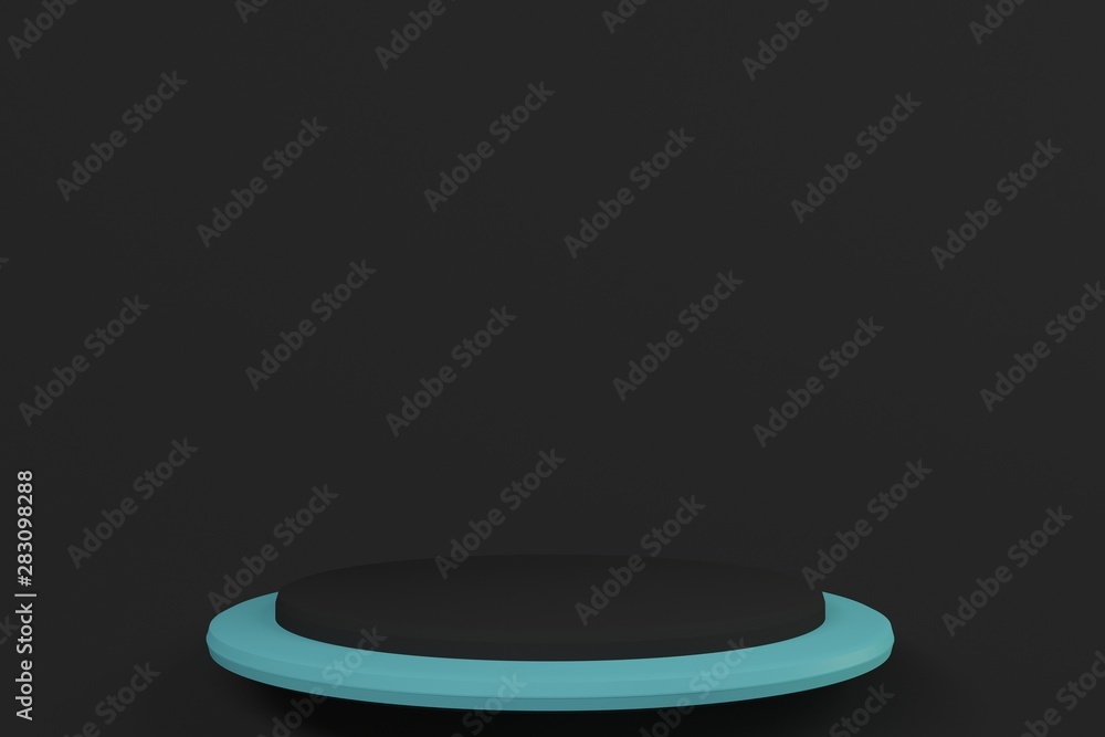 3d render Pedestal for display, Blank product stand, Blue light Stock ...