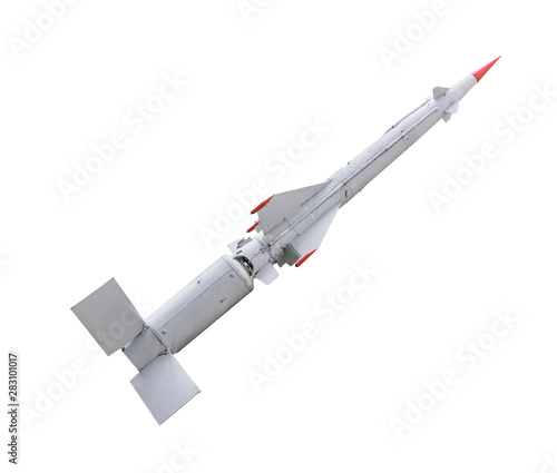 Fotografie, Obraz Military missile on white background