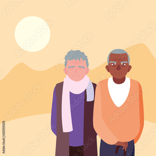 happy grandparents day flat design