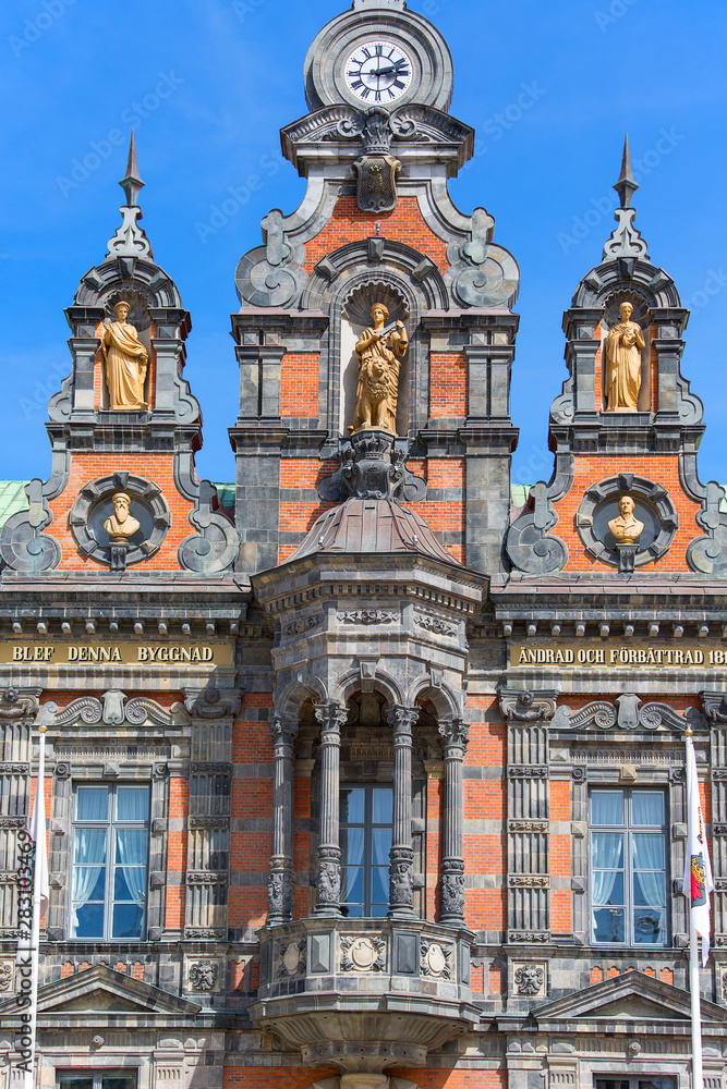 Obraz premium Stortorget, Great Square with historic Town Hall, Malmo, Sweden