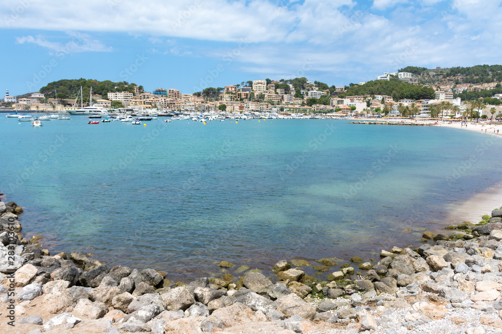 the Bay of Port de sóller in Mallorca