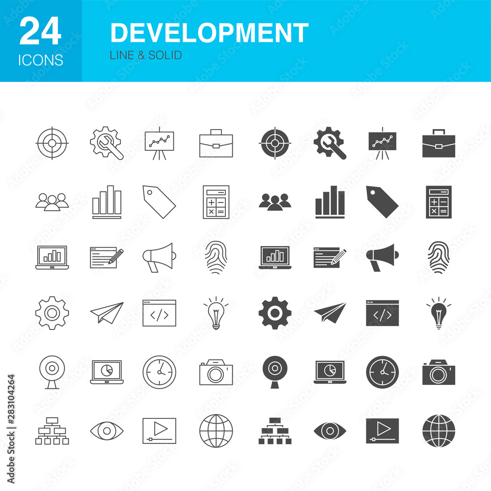 Development Line Web Glyph Icons Development Line Web Glyph Icons