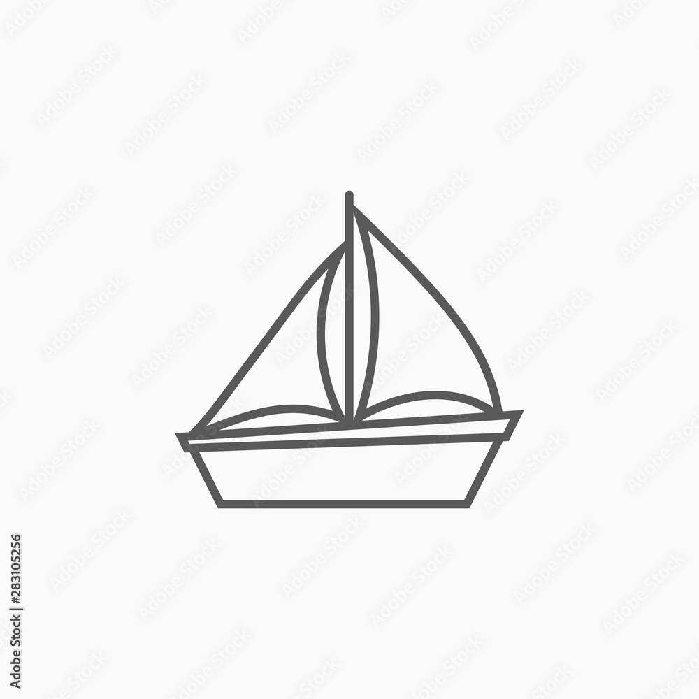 sailboat icon, yawl vector