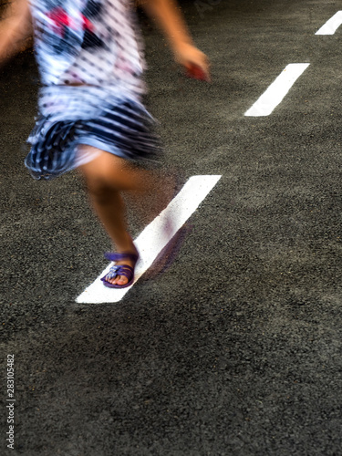 child on the track