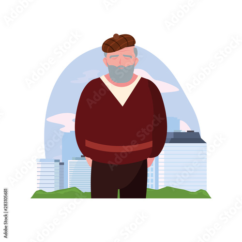 happy grandparents day flat design