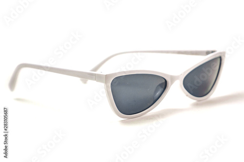 White sun glasses isolated over the white background