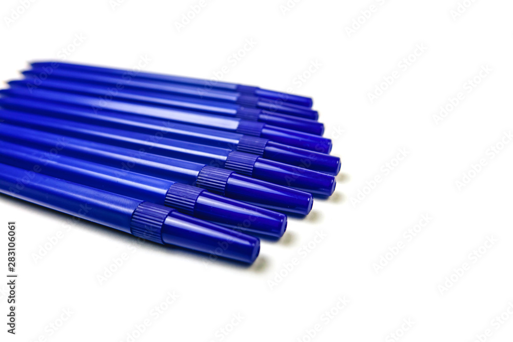Blues ballpoints pen isolated on white background Blues ballpoints pen isolated on white background