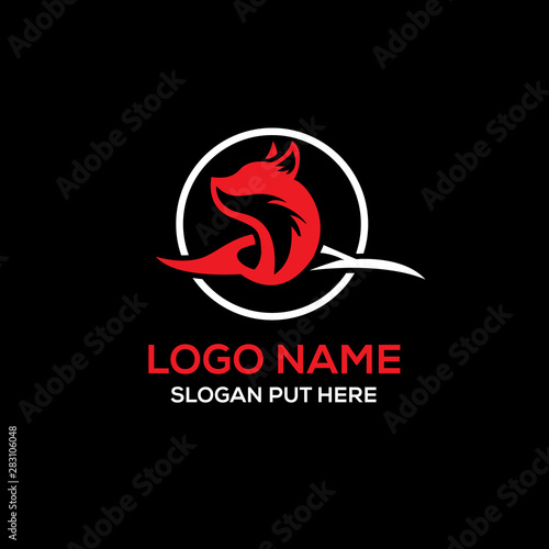 Fox transportation logo vector design template