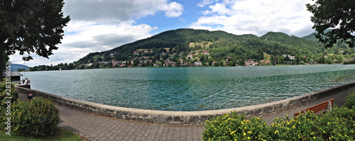 Bavarian Lake with mountains in the backround