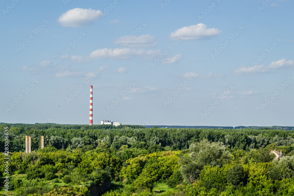 Chimney city heating plant in Novi Sad