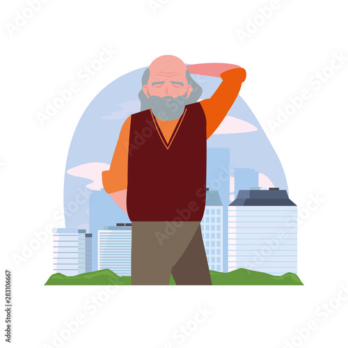 happy grandparents day flat design