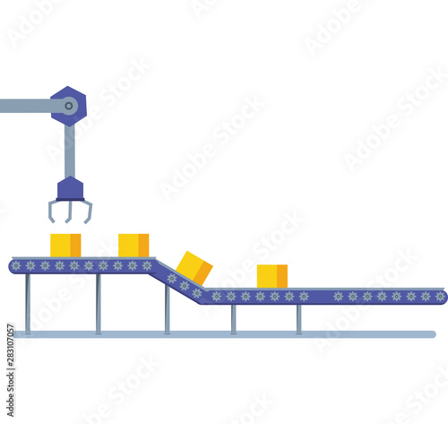 production band industrial with robotic hand
