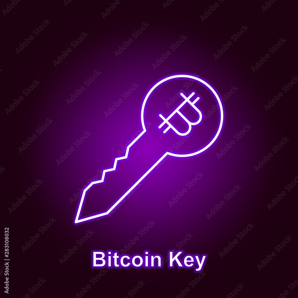 bitcoin lock outline icon in neon style. Element of cryptocurrency illustration icons. Signs and symbols can be used for web, logo, mobile app, UI, UX bitcoin lock outline icon in neon style. Element of cryptocurrency illustration icons. Signs and symbols can be used for web, logo, mobile app, UI, UX