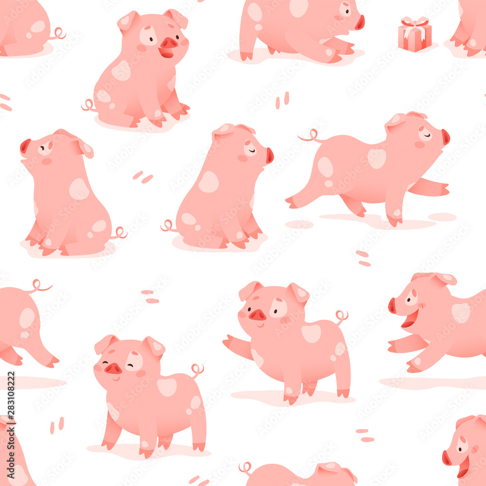 Background with cartoon funny pig Background with cartoon funny pig