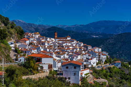 White Andalusian village, pueblo blanco Algatocin. Province of Malaga, Spain © rudiernst