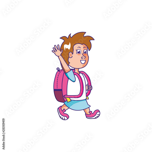 cute little student girl with school bag
