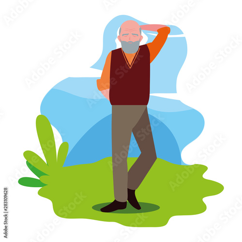 happy grandparents day flat design