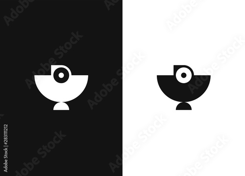 Negative or black and white vector logo