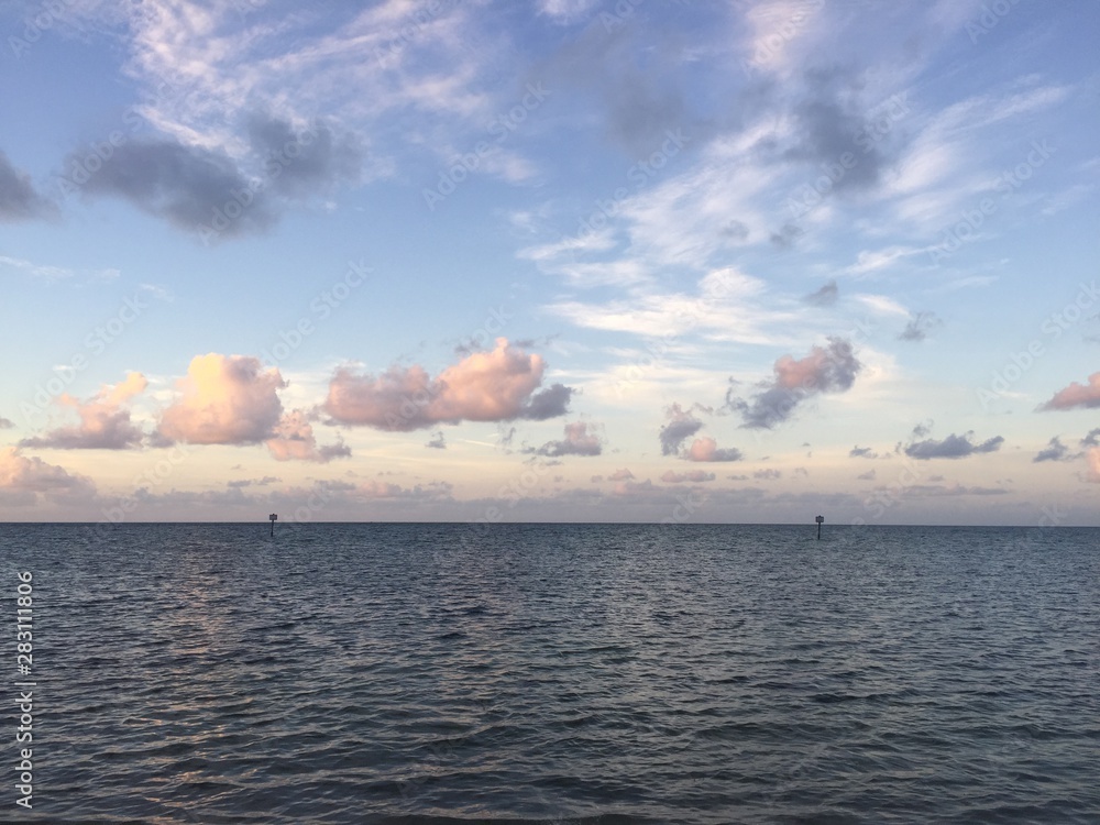 Sunrise on the beach at Key West, Florida.