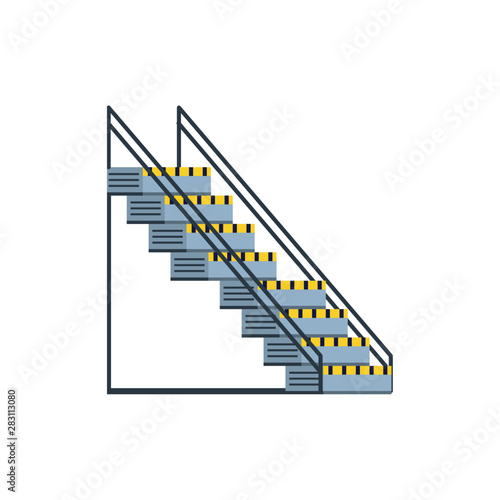 industrial factory stairs scene vector ilustration