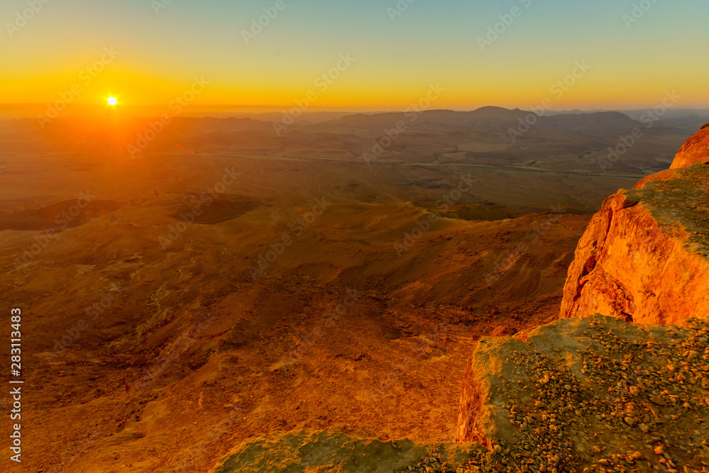 Sunrise view of Makhtesh (crater) Ramon