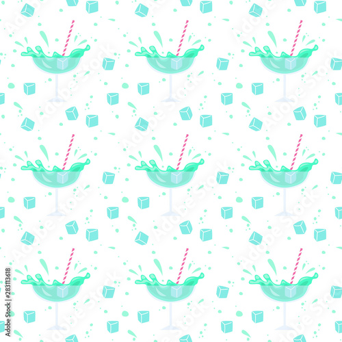 Seamless pattern with cute cocktail.