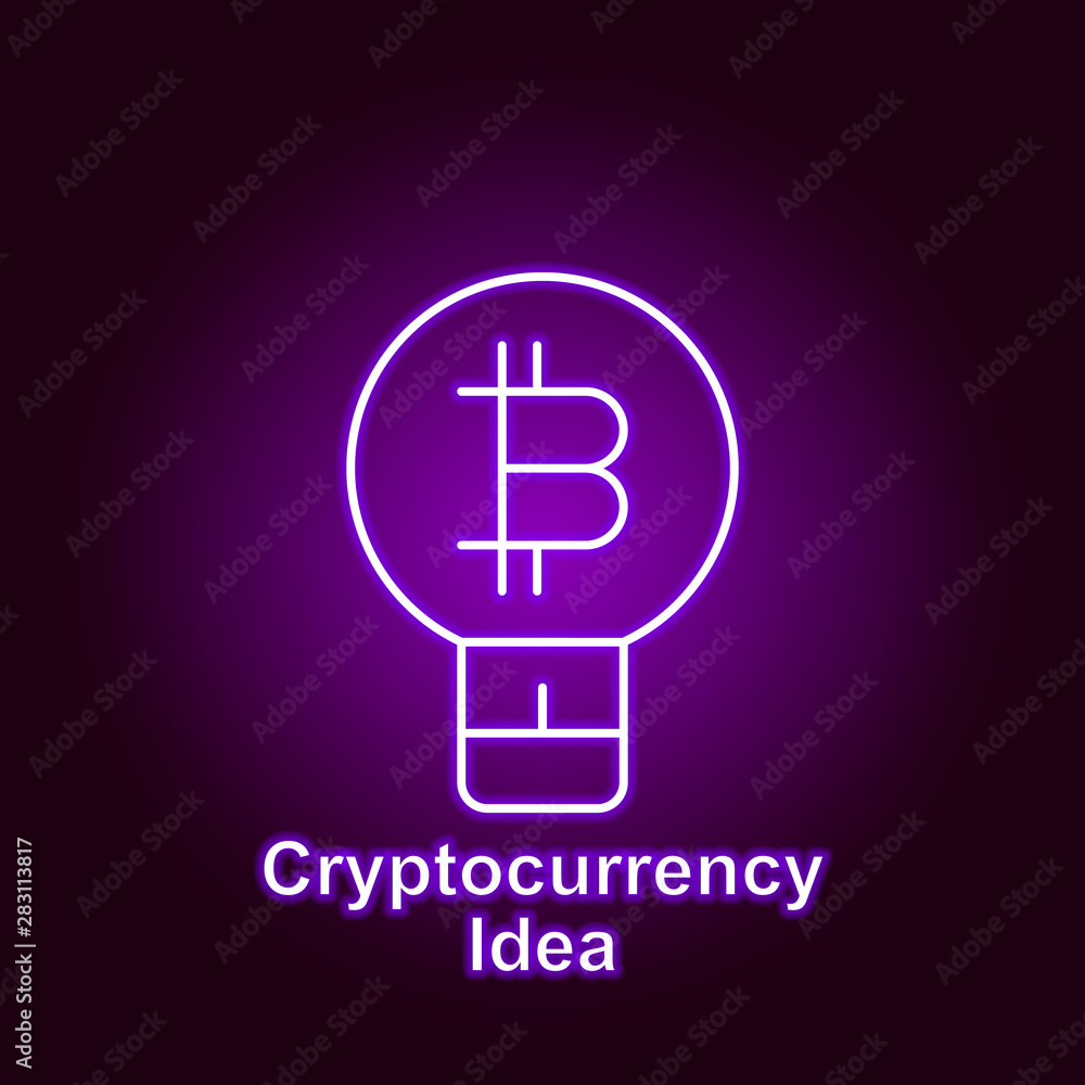bitcoin idea outline icon in neon style. Element of cryptocurrency illustration icons. Signs and symbols can be used for web, logo, mobile app, UI, UX bitcoin idea outline icon in neon style. Element of cryptocurrency illustration icons. Signs and symbols can be used for web, logo, mobile app, UI, UX