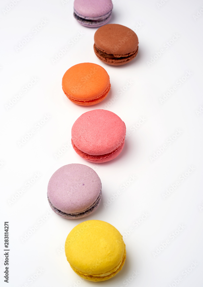 multi-colored baked macaroons from almond flour multi-colored baked macaroons from almond flour