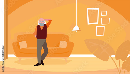 happy grandparents day flat design