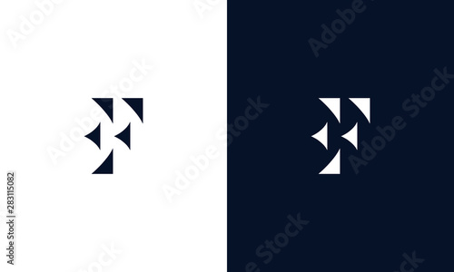 Abstract letter EF logo. This logo icon incorporate with abstract shape in the creative way. photo