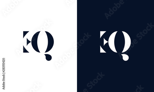 Abstract letter EQ logo. This logo icon incorporate with abstract shape in the creative way.