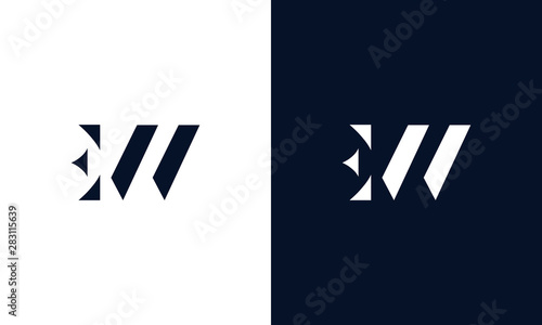 Abstract letter EW logo. This logo icon incorporate with abstract shape in the creative way.