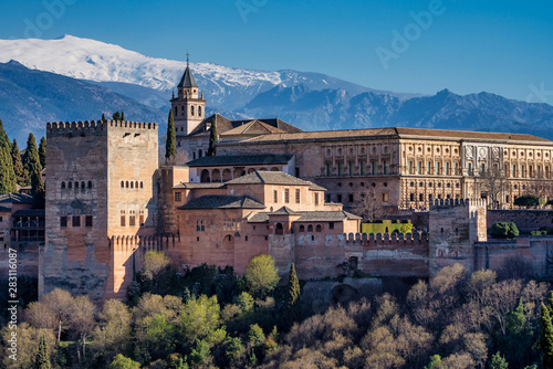 View of Alhambra Palace in Granada, Spain in Europe