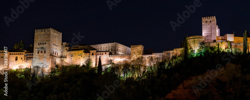 View of Alhambra Palace in Granada, Spain in Europe