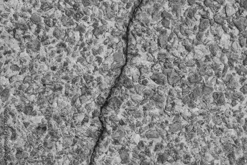 Crack in concrete on the streets of Los Angeles for interior design