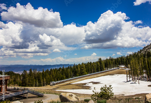 Enclosed Conveyor Ski LiftIn Sierra Nevada Mountains