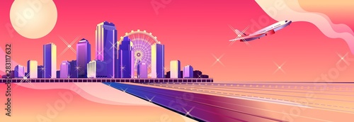 Abstract city banner
