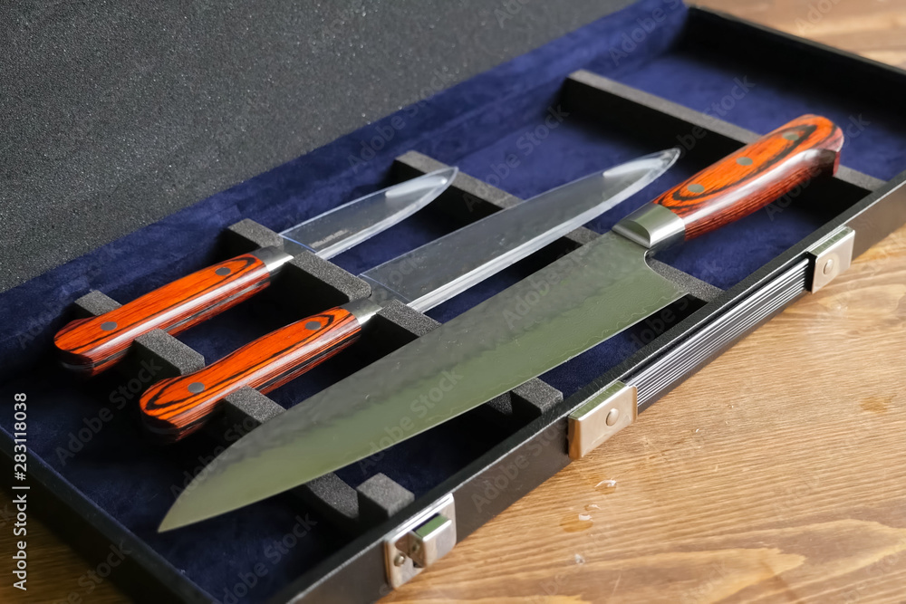 Set of three kitchen knives. kitchen utensils Set of three kitchen knives. kitchen utensils