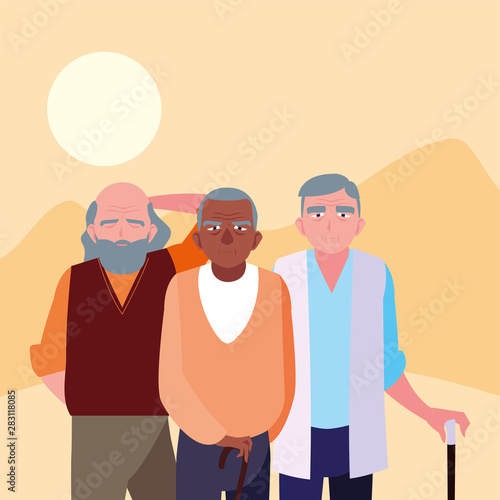 happy grandparents day flat design