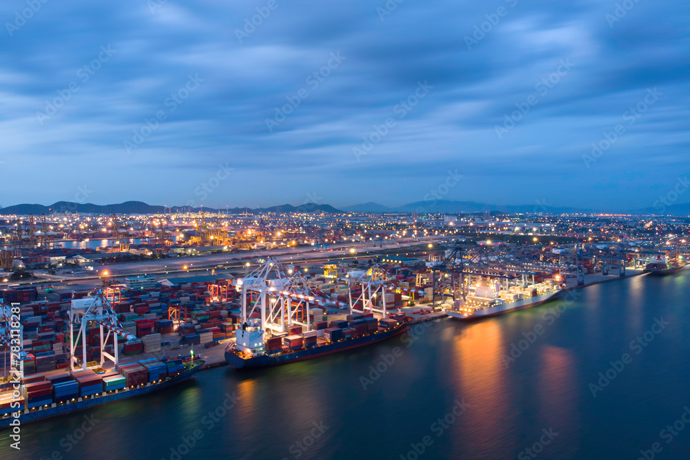 Fototapeta premium Harbor Container ship About international exports.