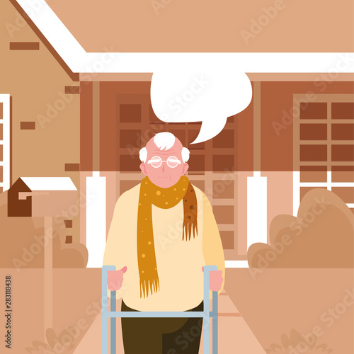 happy grandparents day flat design