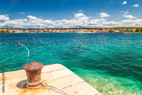 Petrcane, picturesque seaside resort, view of the sea bay, the Zadar County of Croatia, Europe. photo