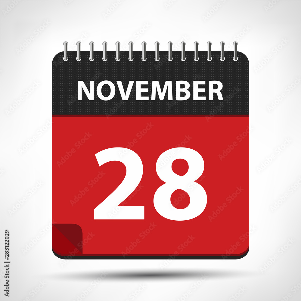 November 28 - Calendar Icon - Calendar design template November 28 - Calendar Icon - Calendar design template