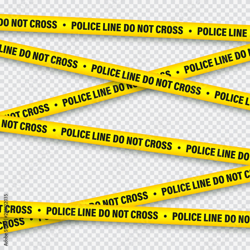 Yellow And Black Barricade Construction Tape. Police Warning Line. Brightly Colored Danger or Hazard Stripe. Vector illustration.