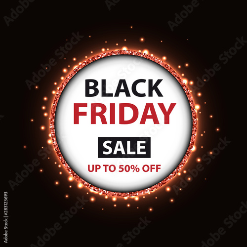 Black Friday poster with round frame