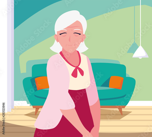 happy grandparents day flat design