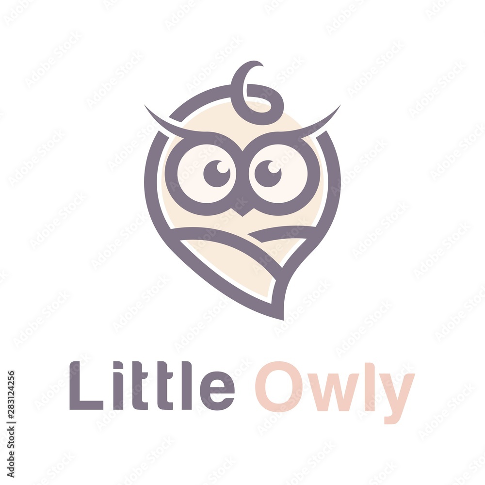 Cute baby owl vector logo Cute baby owl vector logo